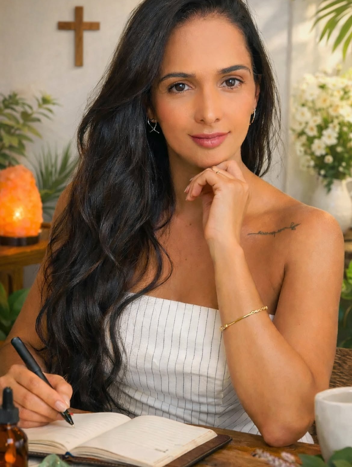 Mônica Rocha em ambiente de atendimento